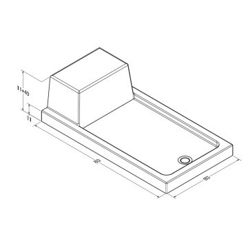 S'tina Monoblok Dikdörtgen Oturmalı Duş Teknesi Polo 70x100 cm