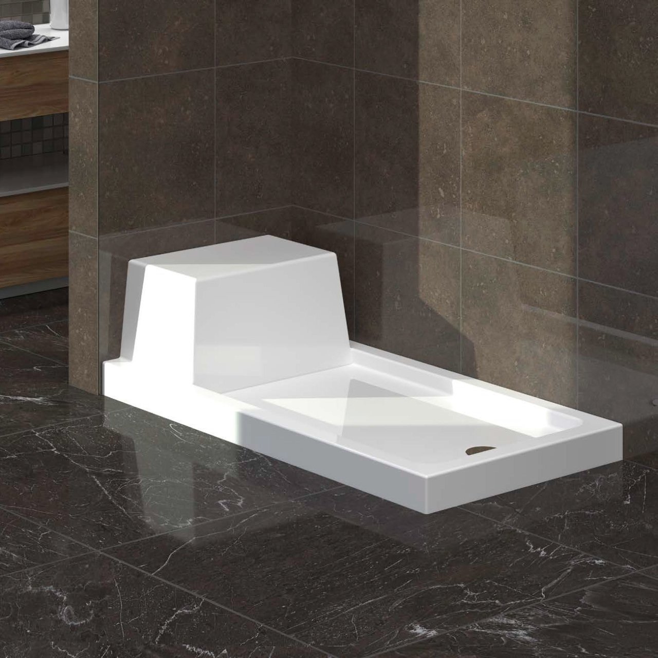 S'tina Monoblok Dikdörtgen Oturmalı Duş Teknesi Polo 70x100 cm