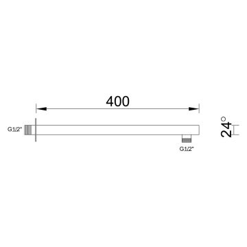 Fause Ankastre Duş Başlığı Borulu Oval Slim Metal Ø25 cm