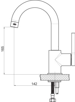 GPD Tek Gövde Lavabo Bataryası Gildo MTL165