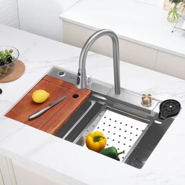 Krome Teknolojik Akıllı Eviye Seti Kombine Basic Saten KRM1010-BR