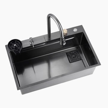 Krome Teknolojik Akıllı Eviye Seti Kombine Basic Nano Siyah KRM1010-BL