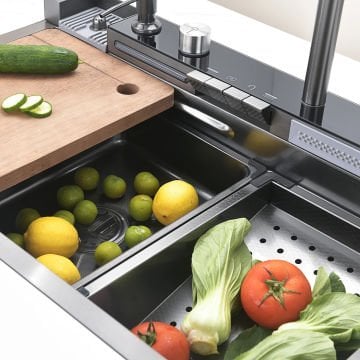 Krome Teknolojik Akıllı Eviye Seti Kombine Ultimate Nano Siyah KRM1020-BL