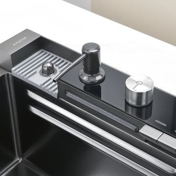 Krome Teknolojik Akıllı Eviye Seti Kombine Ultimate Nano Siyah KRM1020-BL