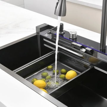 Krome Teknolojik Akıllı Eviye Seti Kombine Ultimate Nano Siyah KRM1020-BL