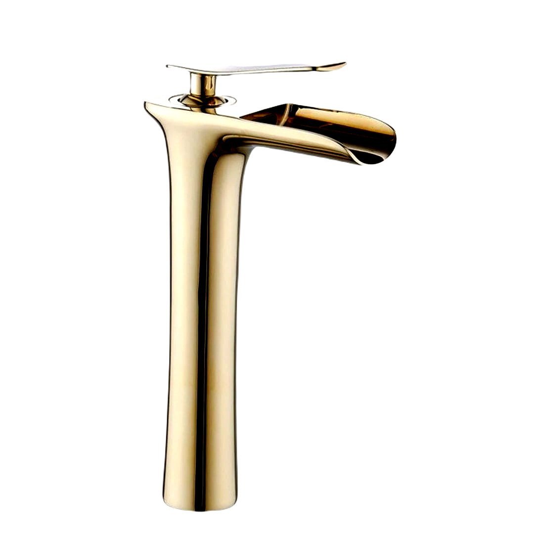 Fause Yüksek Çanak Lavabo Bataryası Şelale Altın Gold KSL102-G
