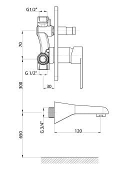 GPD Ankastre Duş Seti Atros