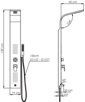 GPD Duş Paneli Gold DSP11