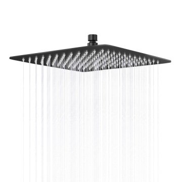 Fause Tepe Duş Başlığı Kare Slim 304 Metal 40x40 cm Siyah KTD104-B