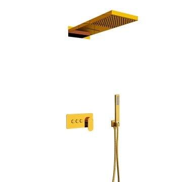 Fause Ankastre Comfort Panel Şelale Duş Seti Altın Gold FAU110-G