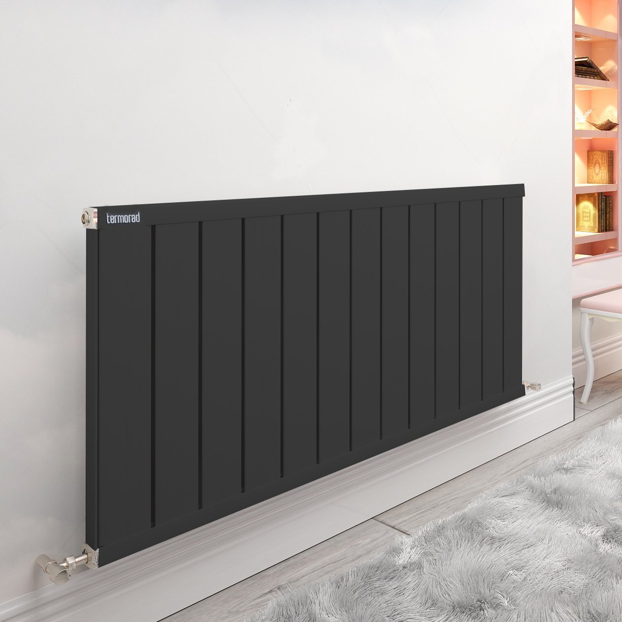 Termorad Alüminyum Panel Radyatör Petek Siyah 30 cm - 120 cm