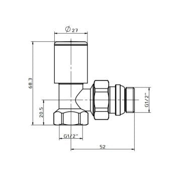 Fause Radyatör Havlupan Vanası Köşe Tip 1/2'' Krom KVN101